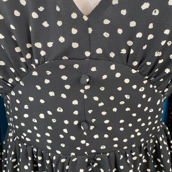Wild Honey Long Sleeve Spot Me Mini Dress in Black - Picture 5 of 10
